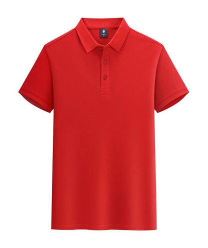 Unisex Solid Color Cotton Lapel Polo Shirt-DUMPO05925