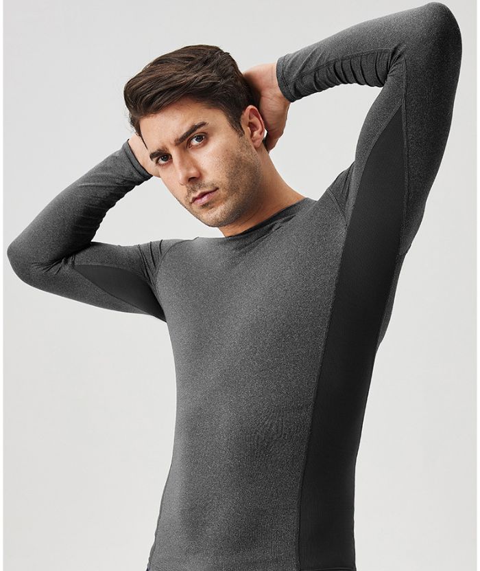 ZITY Men's Long Sleeve Compression Dri Fit T-Shirt-DUMLS05953