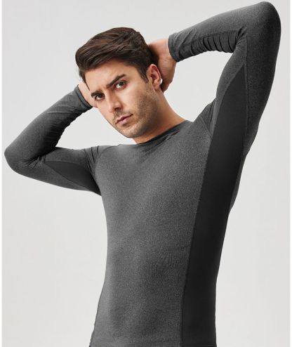 ZITY Men's Long Sleeve Compression Dri Fit T-Shirt-DUMLS05953