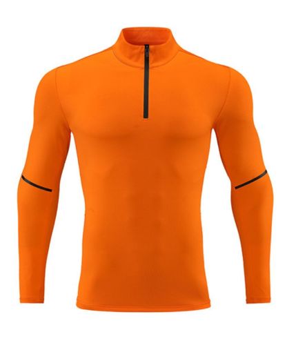 Men's Stand Collar Dri Fit Running Sports Compression T-Shirts-DUMLS05947
