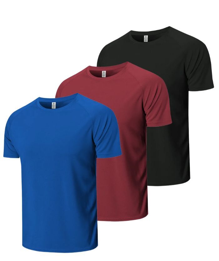 5 Pack/3 Pack Men's Round Neck Sports T-Shirt-TZUHE00147