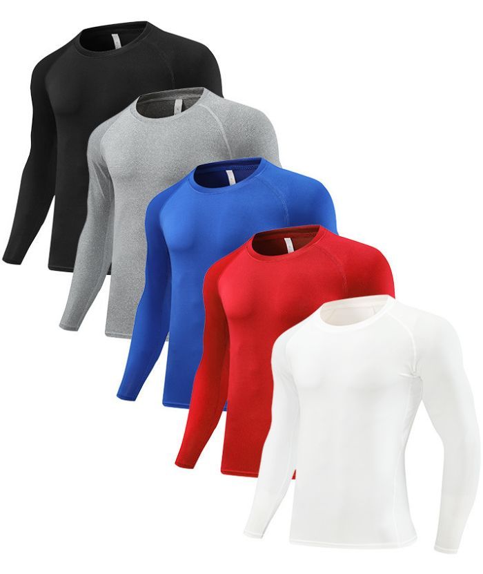 5 Pack Men's Dri Fit Yoga Compression T-Shirt-DUMLE05993