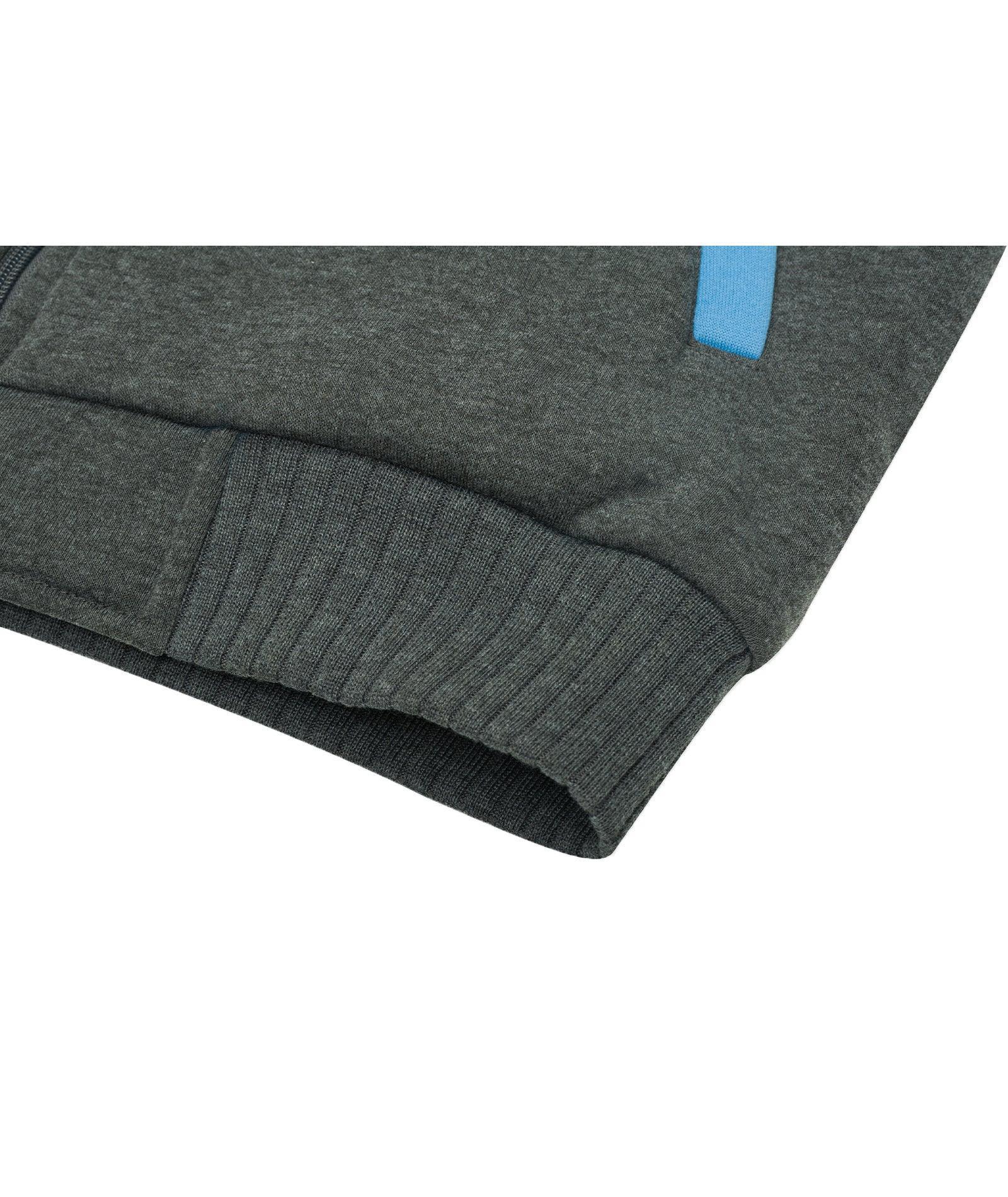 ZITY Men's Full Zip Up Contrast Color Fleece Hoodie-zity1712