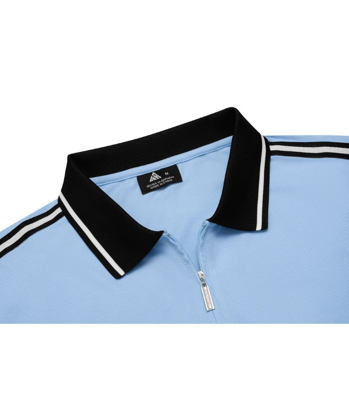 ZITY Men's Quarter Zipper Dri Fit Polo Shirt-CUMPO02198