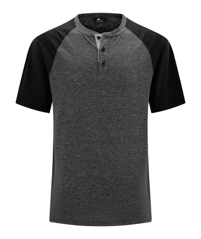 ZITY Men's Slim Fit 3 Button Up T-Shirt-CUMSS01447