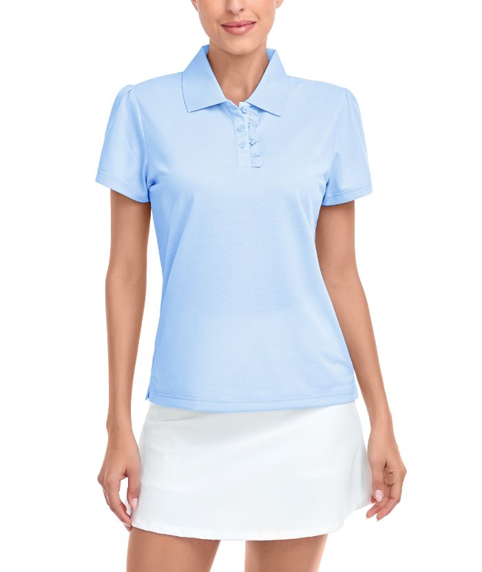 ZITY Women's Slim Fit Solid Color Tennis Polo Shirt-CUWPO01477