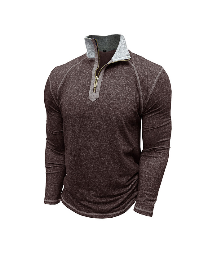 ZITY Men's Cotton Blend Zipper Stand Collar Long Sleeve Sweatshirt -DUMHD04652 | Zitysports
