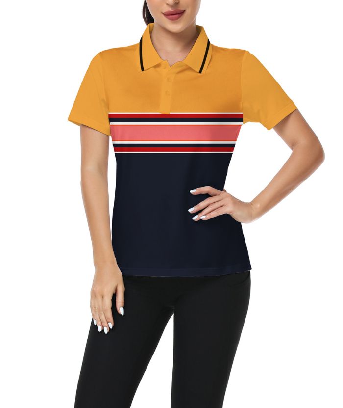 ZITY Women's Color Block Golf Polo Shirt-CUWPO02034