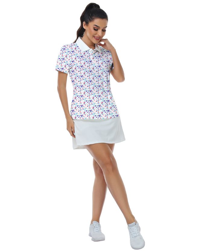 ZITY Women's Dri Fit White Golf Polo Shirt-CUWPO02134
