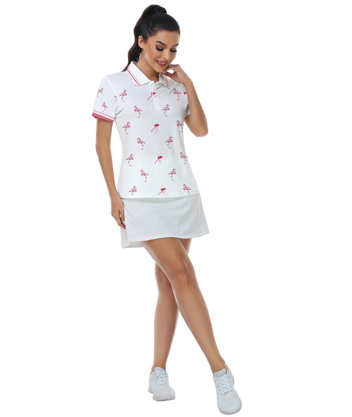 ZITY Women's Slim Fit Button Up Golf Polo Shirt-CUWPO02135