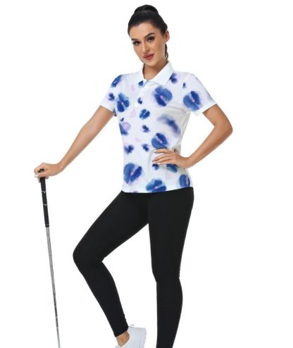 ZITY Women's Slim Fit White Golf Polo Shirt-CUWPO02142