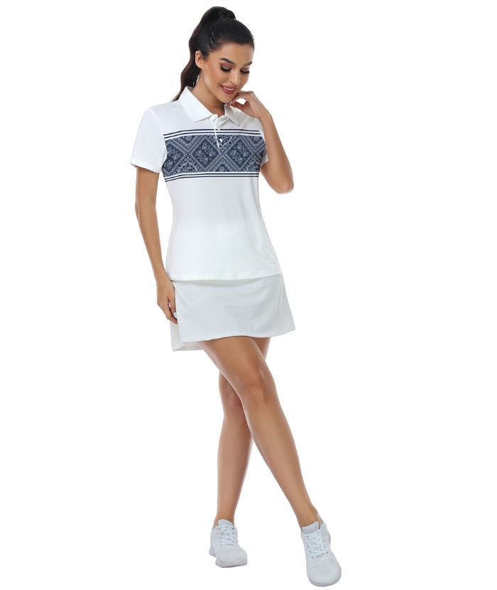 ZITY Women's Dri Fit Printed Polo Shirt-CUWPO02144