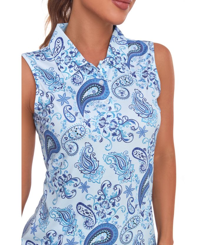 ZITY Women's Sleeveless Quick Dry Slim Fit Polo Shirt-CUWBP02149