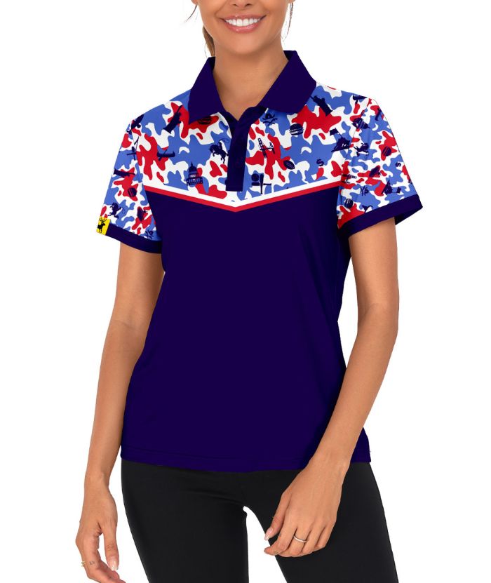 ZITY Women's Dark Blue Golf Polo Shirt-CUWPO02322