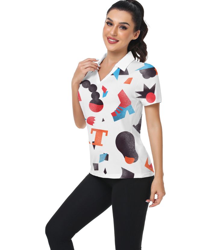 ZITY Women's Slim Fit White Golf Polo Shirt-CUWPO01004