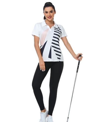 ZITY Women's Dri Fit White Golf Polo Shirt-CUWPO01005