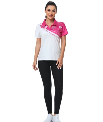 ZITY Women's Slim Fit White Golf Polo Shirt-CUWPO01013