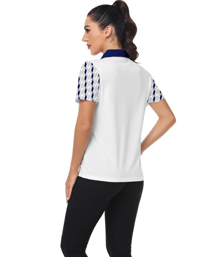 ZITY Women's Dri Fit White Golf Polo Shirt-CUWPO01014