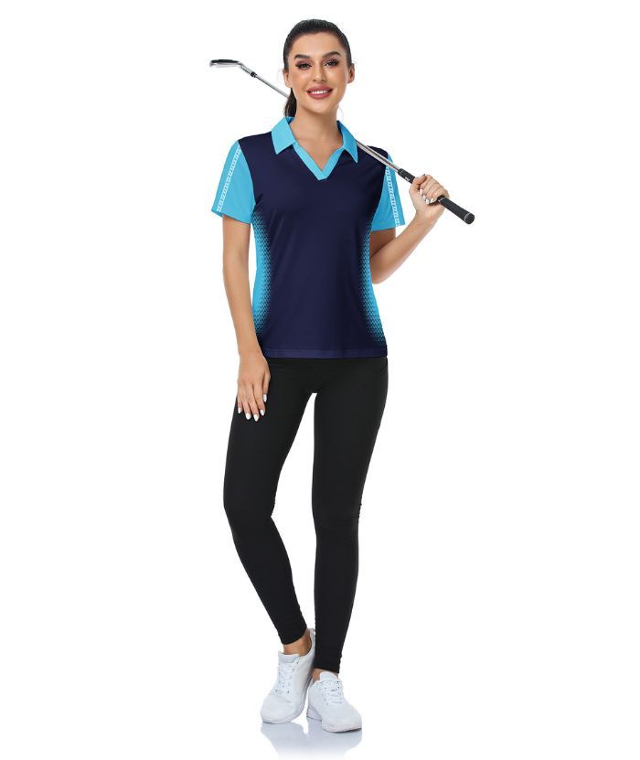 ZITY Women's Slim Fit Dark Blue Golf Polo Shirt-CUWPO01223