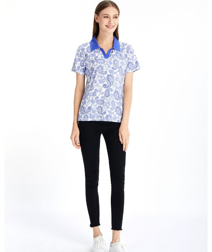 ZITY Women's Dri Fit V Neck Golf Polo Shirt-CFWZZ00031