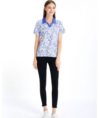 ZITY Women's Dri Fit V Neck Golf Polo Shirt-CFWZZ00031