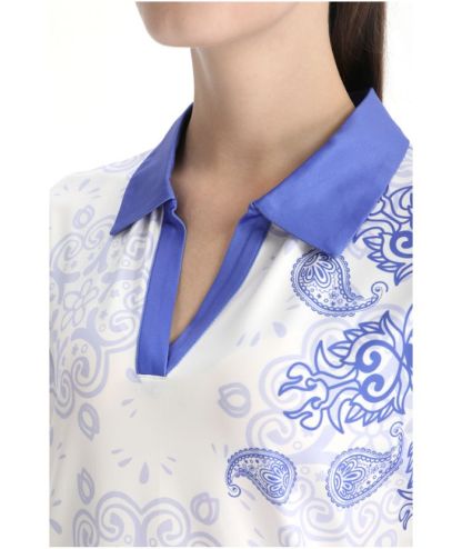 ZITY Women's Slim Fit Flower Print Golf Polo Shirt-CFWZZ00032