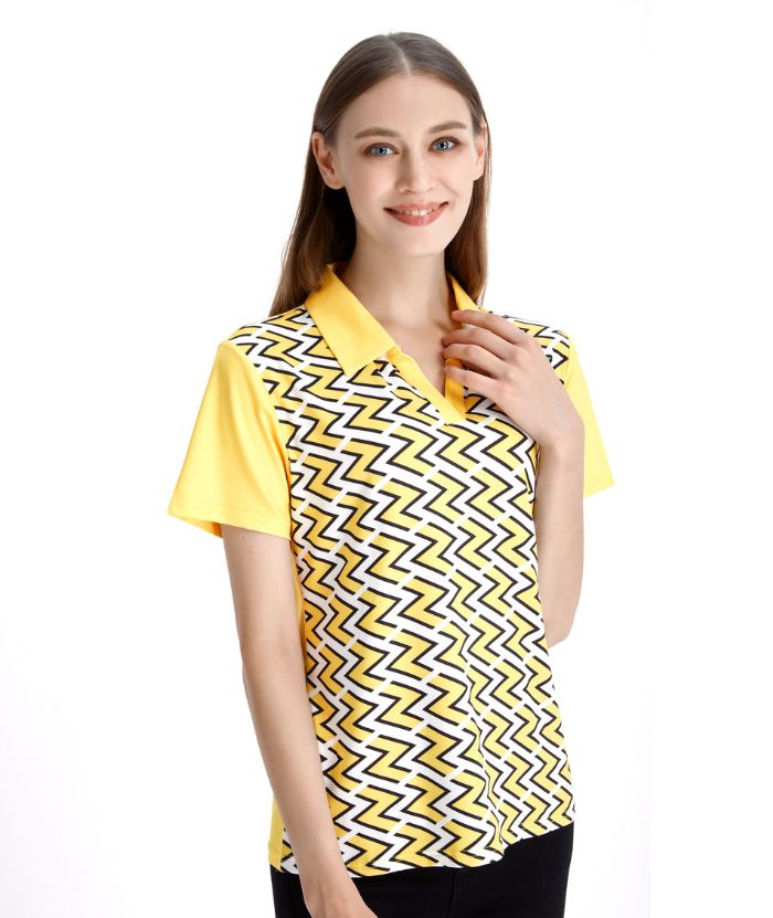 ZITY Women's Slim Fit Yellow Golf Polo Shirt-CFWZZ00033