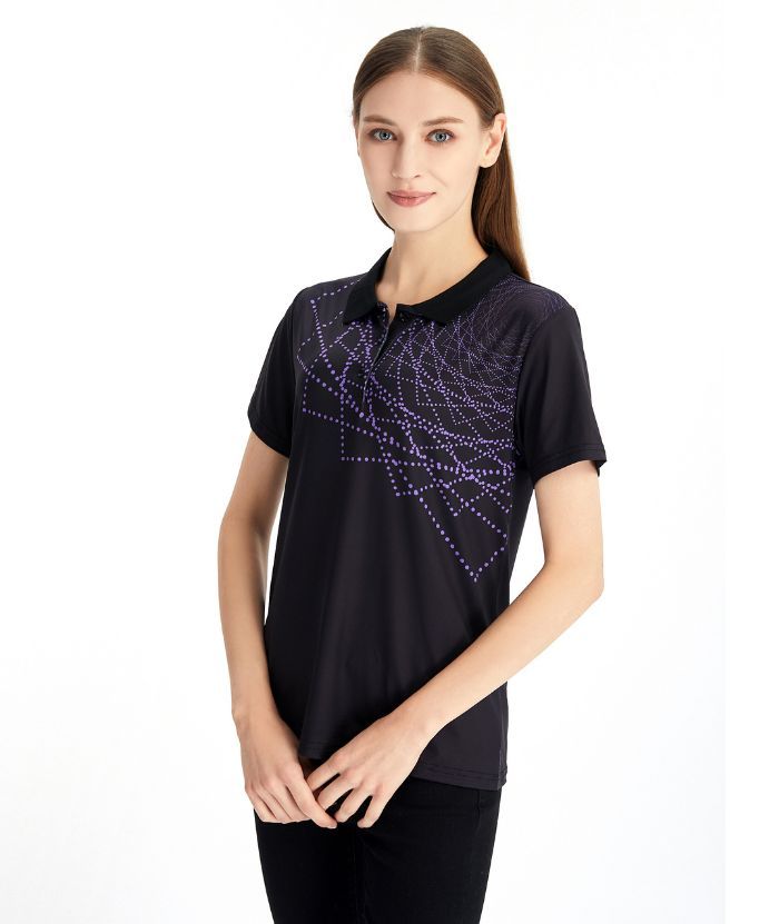 ZITY Women's Slim Fit Black Golf Polo Shirt-CFWZZ00044