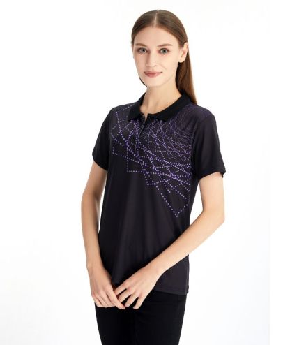 ZITY Women's Slim Fit Black Golf Polo Shirt-CFWZZ00044