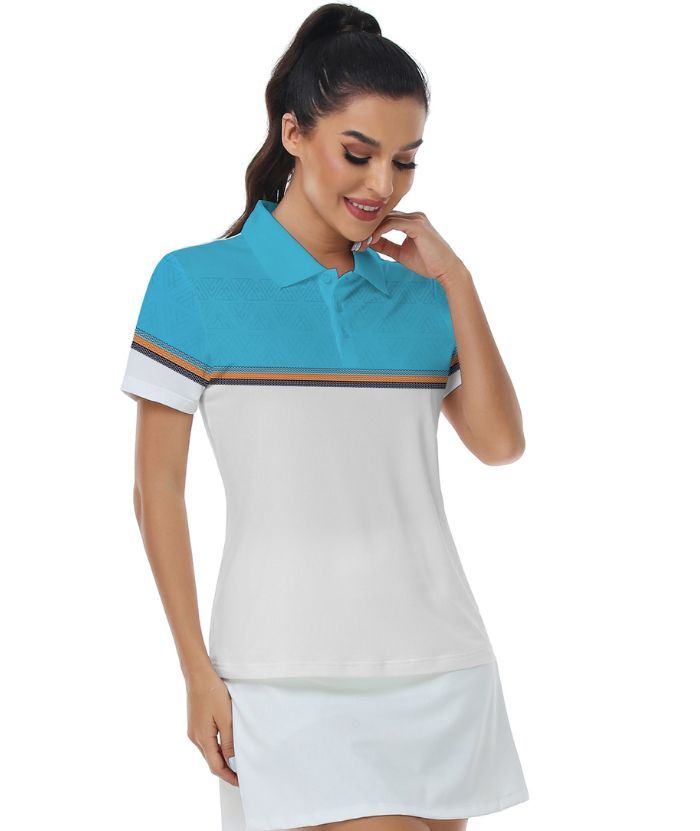 ZITY Women's Dri Fit Button Up Golf Polo Shirt-CUWPO01297