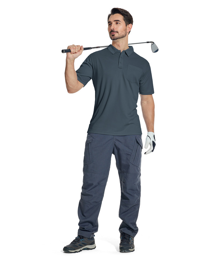 ZITY Men's Moisture Wicking Pocket Micro Mesh Performance Polo Shirt-ZPK008913 | Zitysports