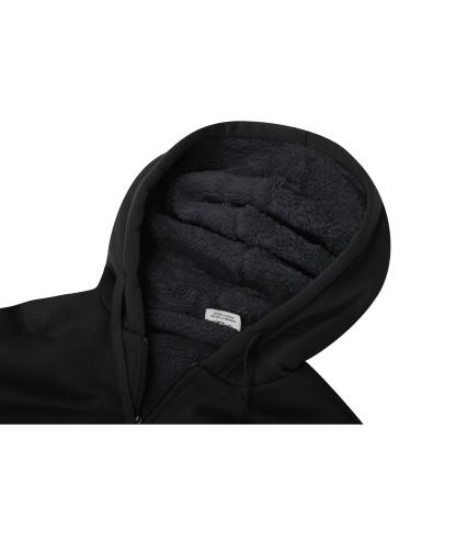 ZITY Men's Full Zip Up Contrast Color Fleece Hoodie-zity1712