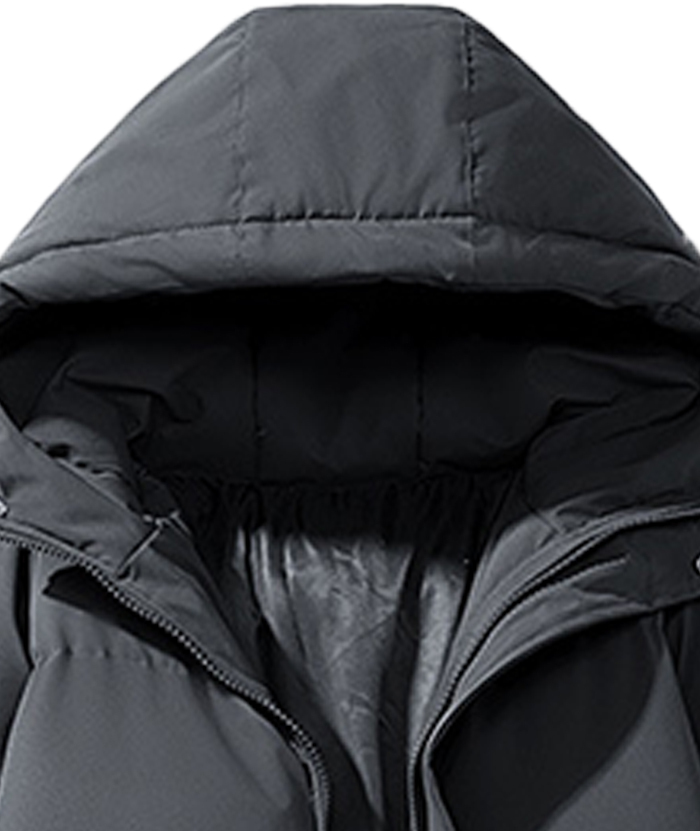 ZITY Men's Full Zipper Solid Color Puffer Jacket-DUMCO05528