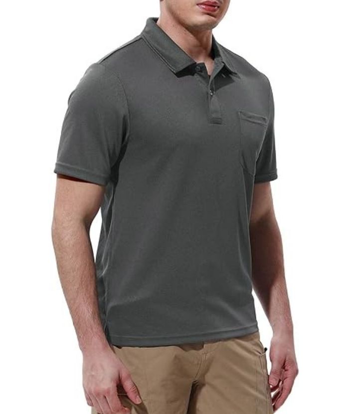 ZITY Men's Button Up Quick Dri Casual Polo Shirt-CEMPO03494