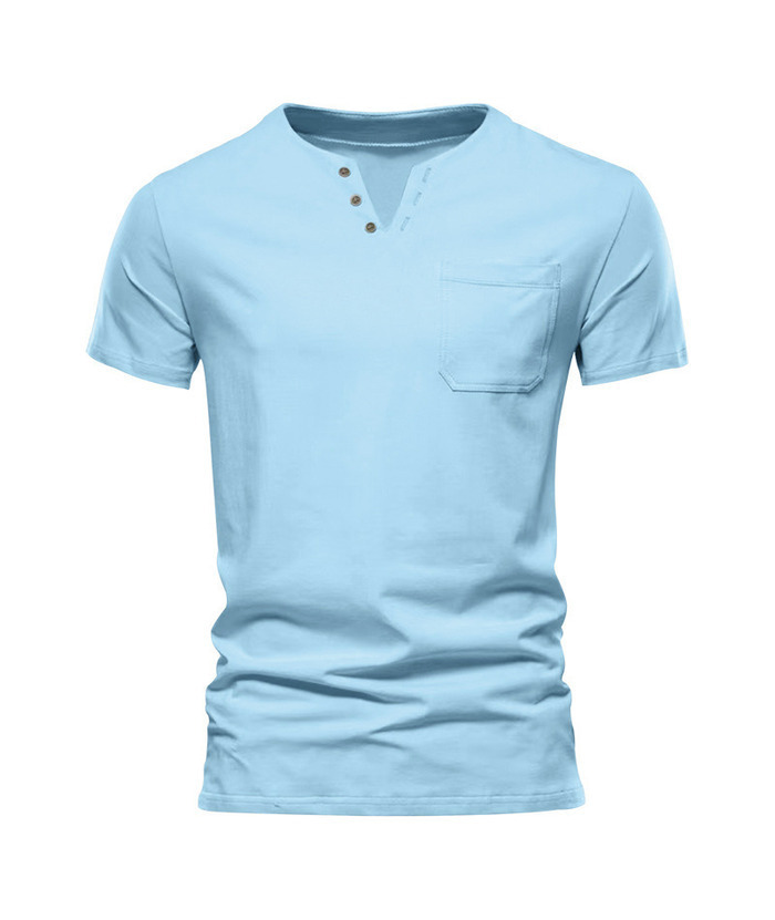 ZITY Men's Summer Casual V-Neck Slim Short Sleeved Trendy T-shirt-ZPK010594|Zitysports