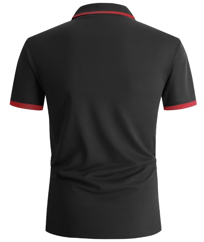 ZITY Men's Slim Fit Button Up Golf Polo Shirt-CEMPO04037