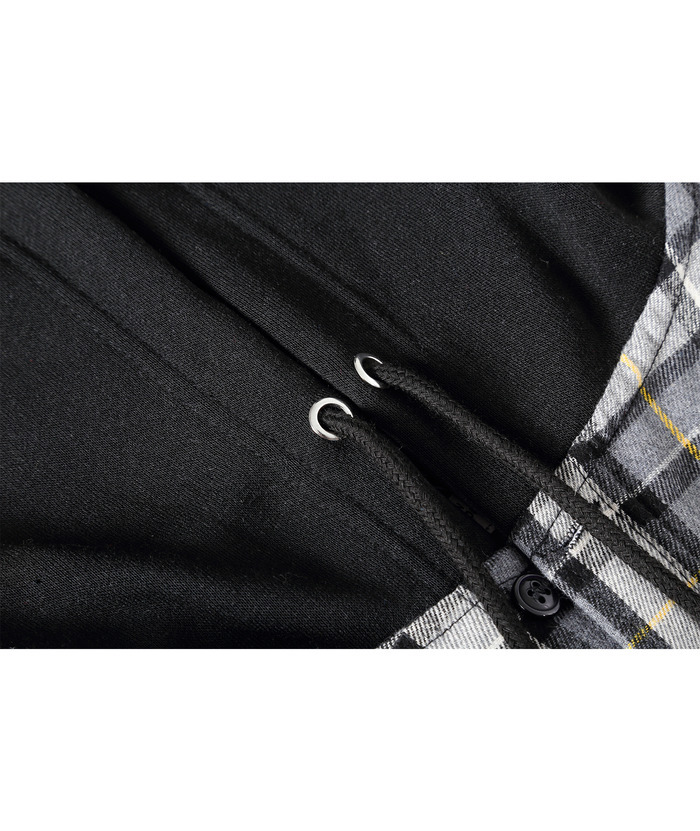 ZITY Men's Button Down Long Sleeve Plaid Pattern With Pocket Casual Hoodie-ZPK006235 | Zitysports