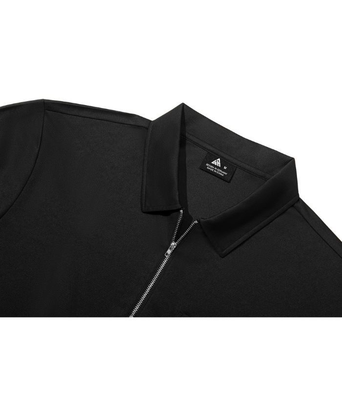 ZITY Men's Quarter Zip Slim Fit Polo Shirt-ZPK008403
