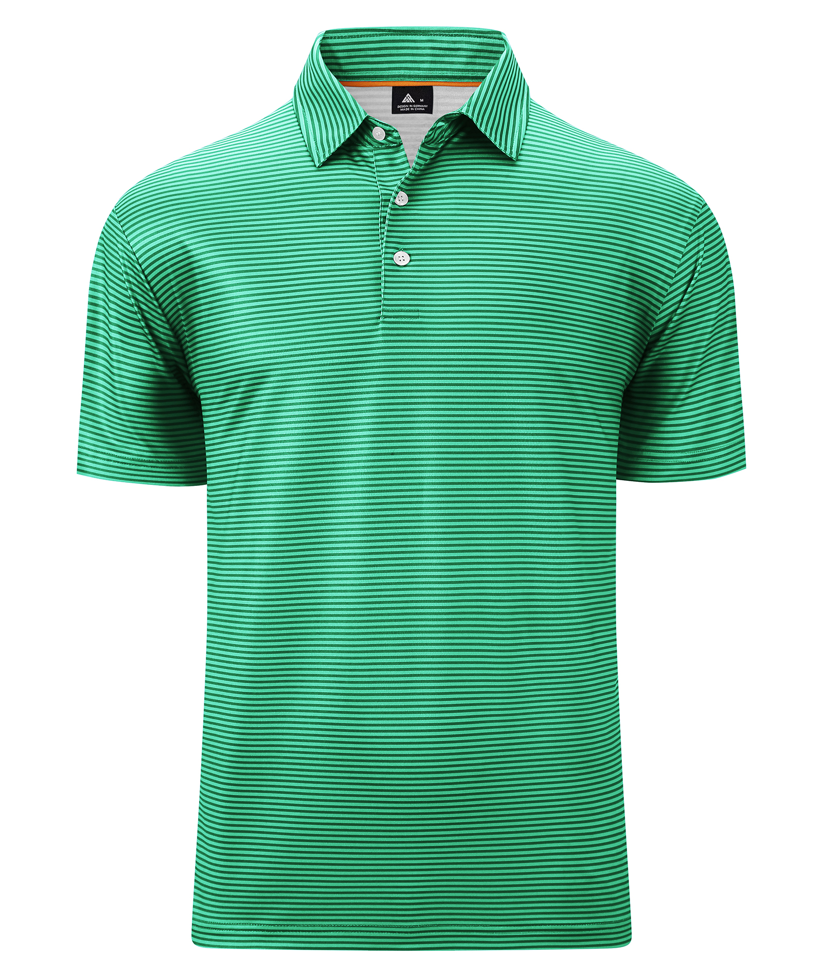 ZITY Men's Button Up Dri Fit Strip Polo Shirt-TUMPO00062