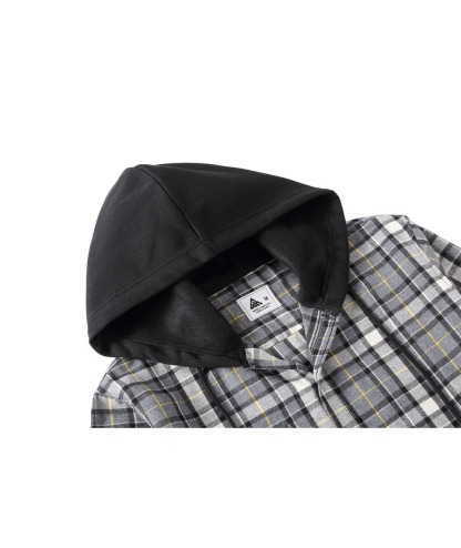 ZITY Men's Button Down Long Sleeve Plaid Pattern With Pocket Casual Hoodie-ZPK006235 | Zitysports