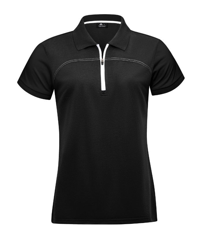 ZITY Women's Quarter Zip Slim Fit Solid Color Polo Shirt-CUWPO01996