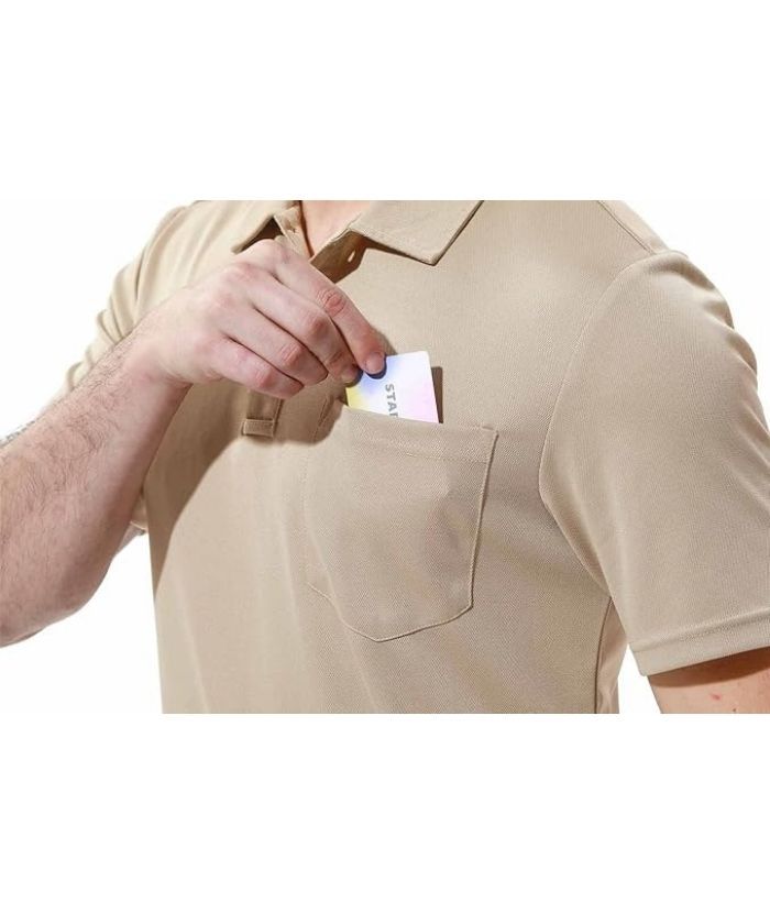 ZITY Men's Button Up Quick Dri Casual Polo Shirt-CEMPO03494