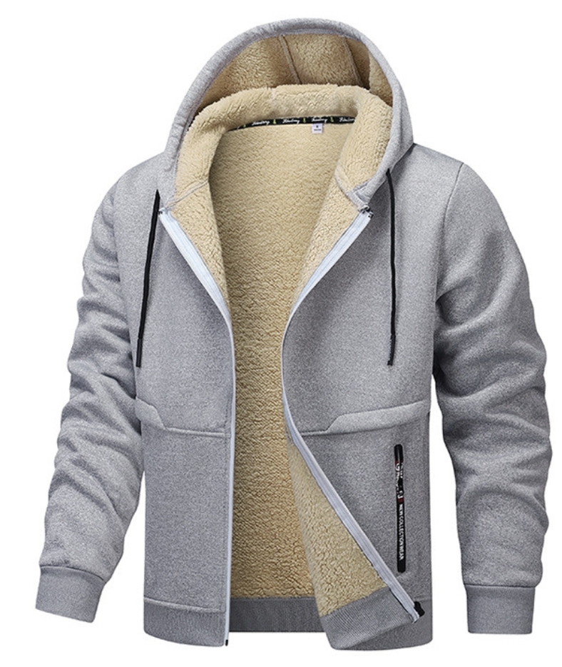 ZITY Men's Fleece Jacket Side Pocket with Zipper Casual Hoodie-DUMFH04877 | Zitysports