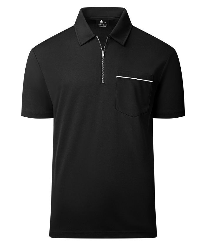 ZITY Men's Quarter Zip Slim Fit Polo Shirt-ZPK008403