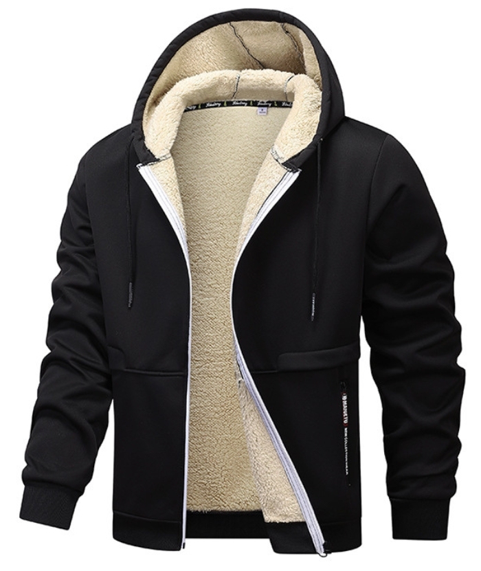 Wholesale Men's Solid Zip Up Fleece Lining Hoodie Jacket | Zitysports