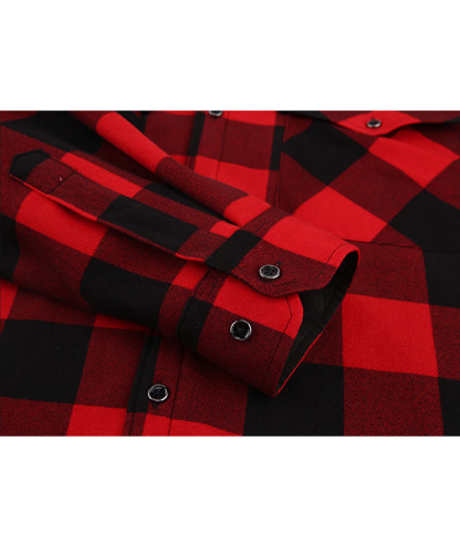 ZITY Men's Long Sleeve with Double Pockets Plaid Hoodie Jacket-DUMJA05356|Zitysports