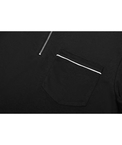 ZITY Men's Quarter Zip Slim Fit Polo Shirt-ZPK008403