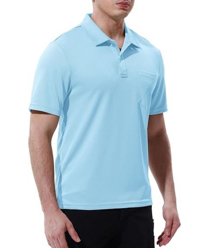 ZITY Men's Button Up Quick Dri Casual Polo Shirt-CEMPO03494