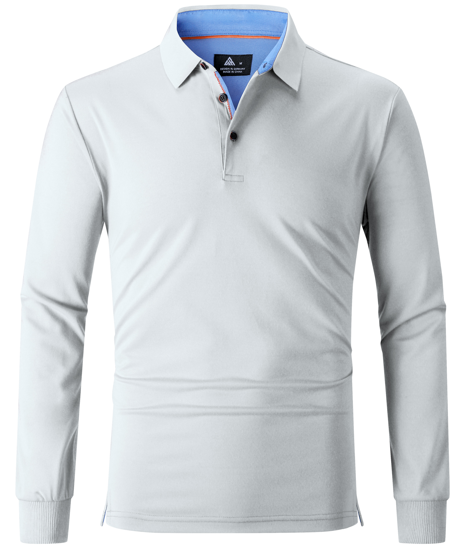 ZITY Men's Button Up Dri Fit Long Sleeve Polo Shirt-CFMPO00095
