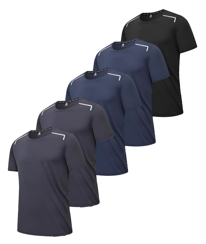 5 Pack Men's Crew Neck Dry Fit T-Shirt-DZUHE00182